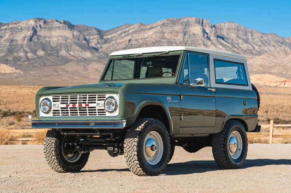 Picture of a 1966 Ford Bronco in the desert
