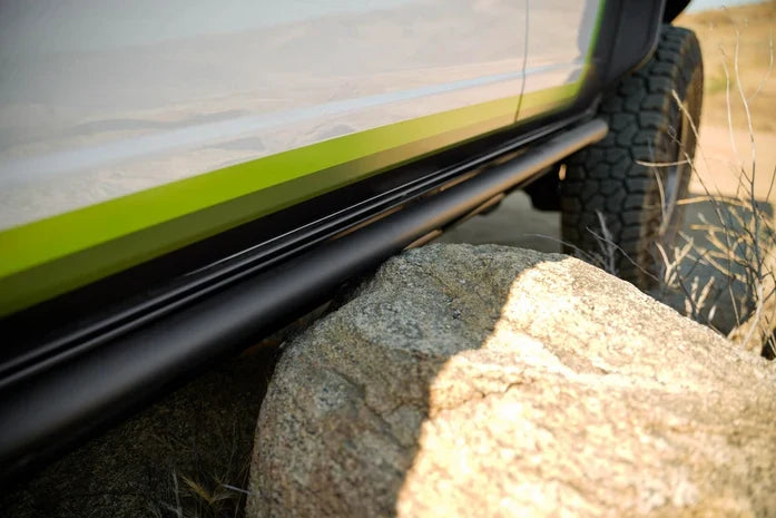 Close up of rock rail against a rock