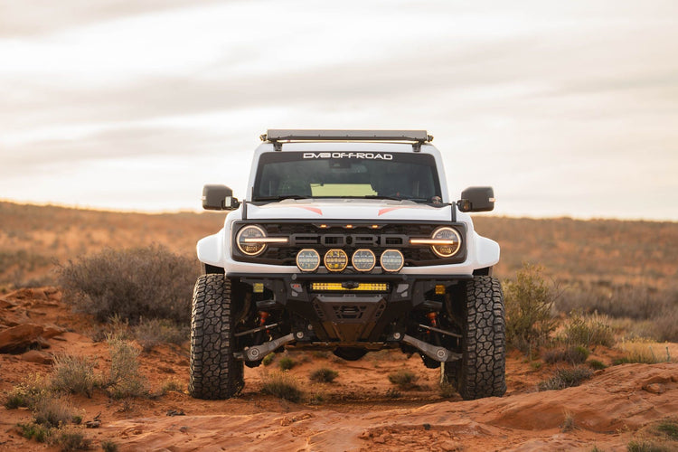 DV8 Offroad front bumper installed on a Ford Bronco Raptor