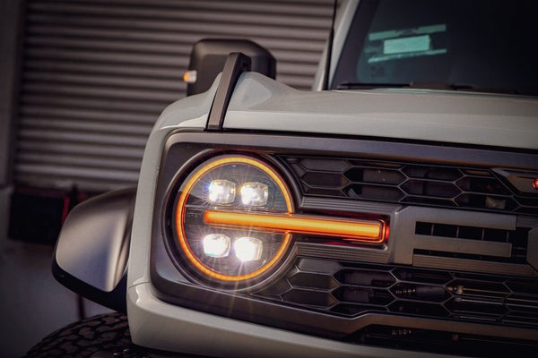 2021-2026 Ford Bronco AlphaRex NOVA LED Projector Headlights Alpha-Black View 8