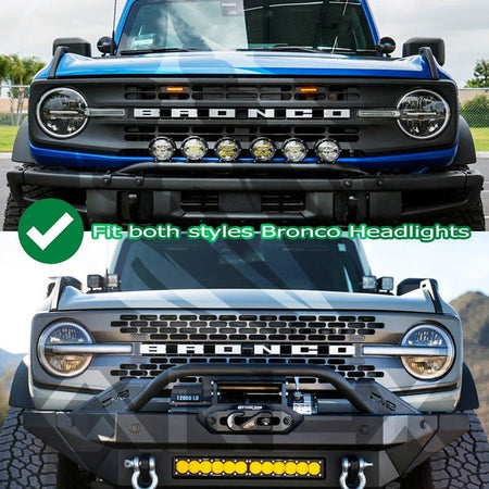 2021-2026 Ford Bronco AlphaRex NOVA LED Projector Headlights Black View 7