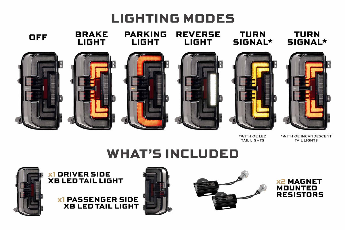 Morimoto XB LED Tail Lights Smoked Lens installed 2021-2026 Ford Bronco