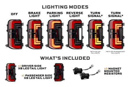 Morimoto XB LED Tail Lights Red Lens installed 2021-2026 Ford Bronco