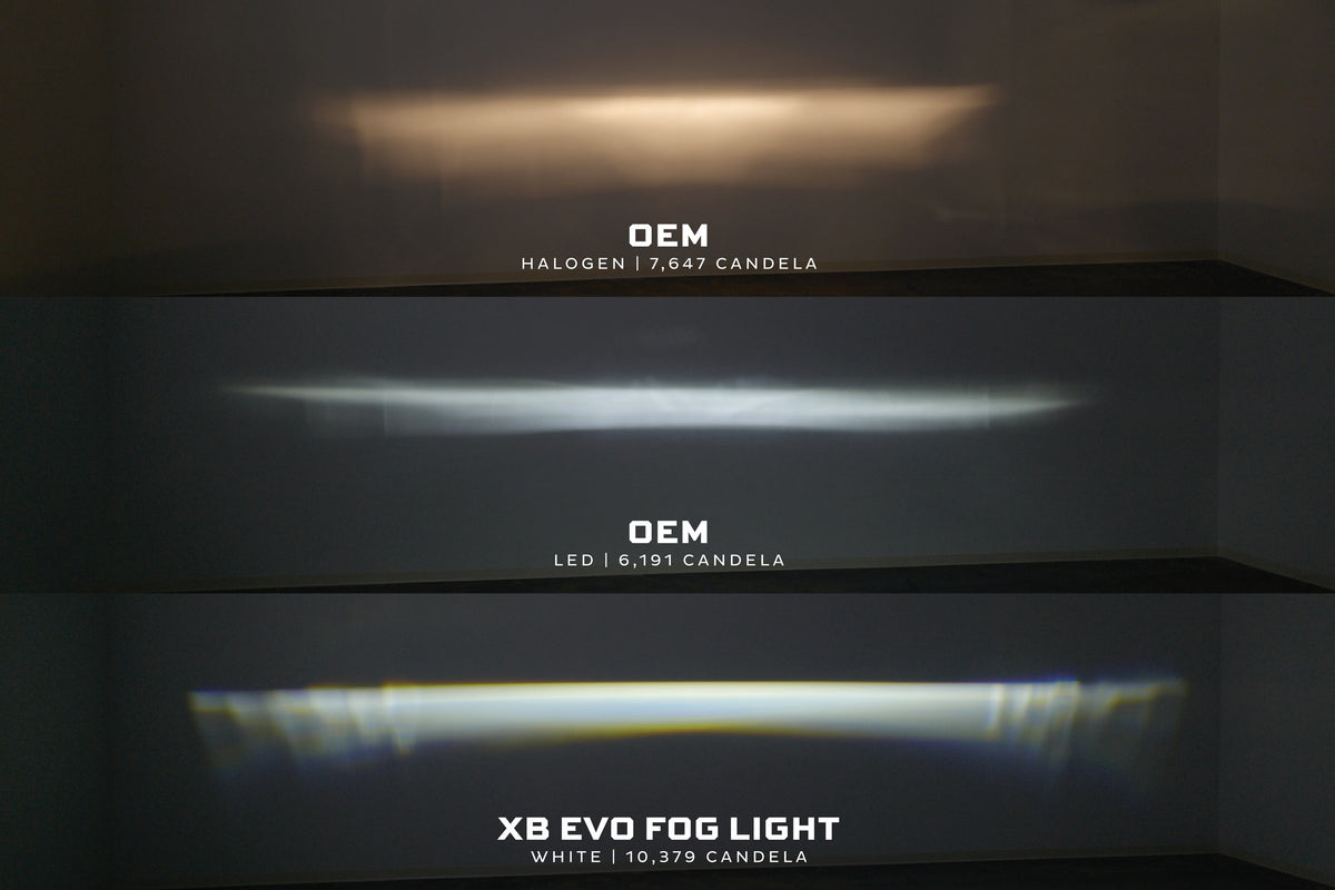 Morimoto XB Evo LED Fog Lights White beam pattern 2021-2026 Ford Bronco