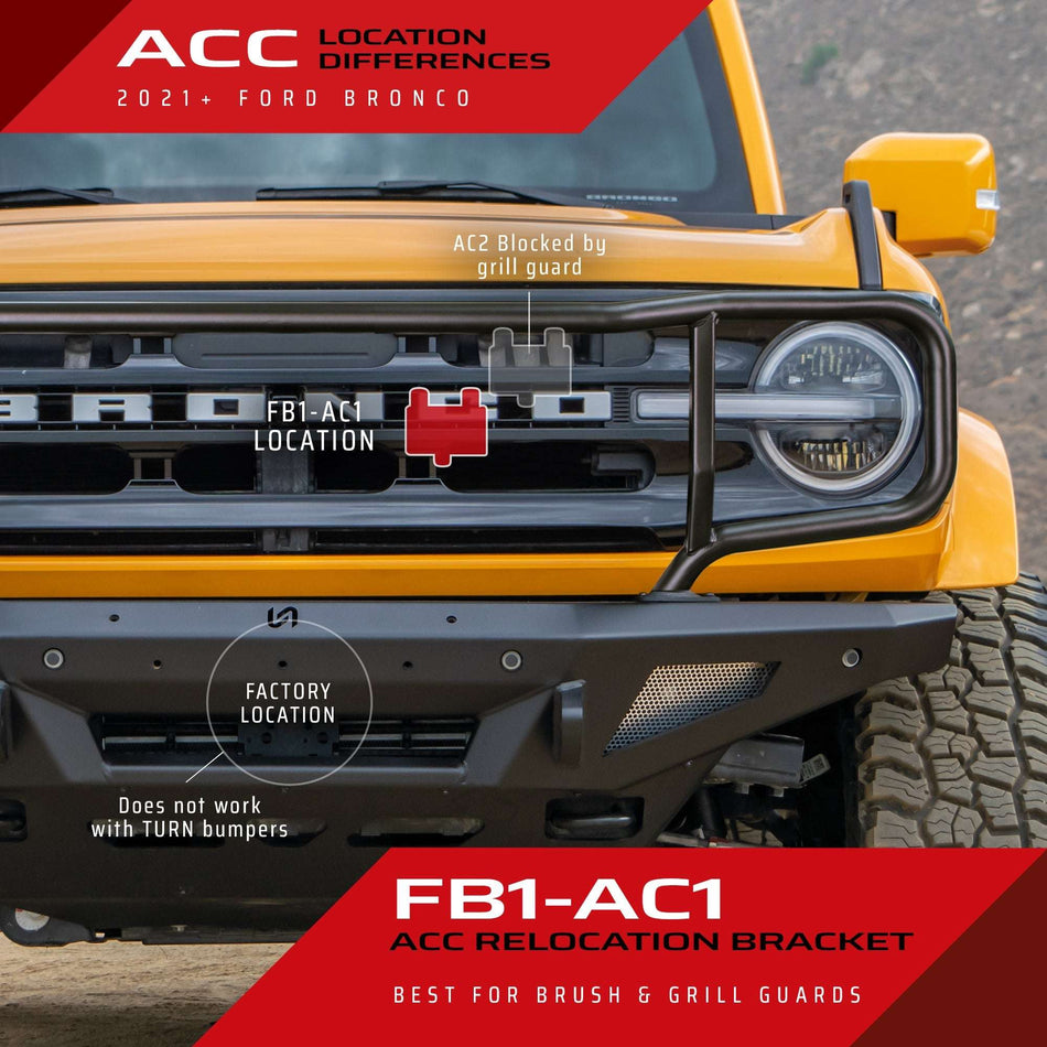 2021-2026 Ford Bronco ACC Relocation Bracket | Turn Offroad