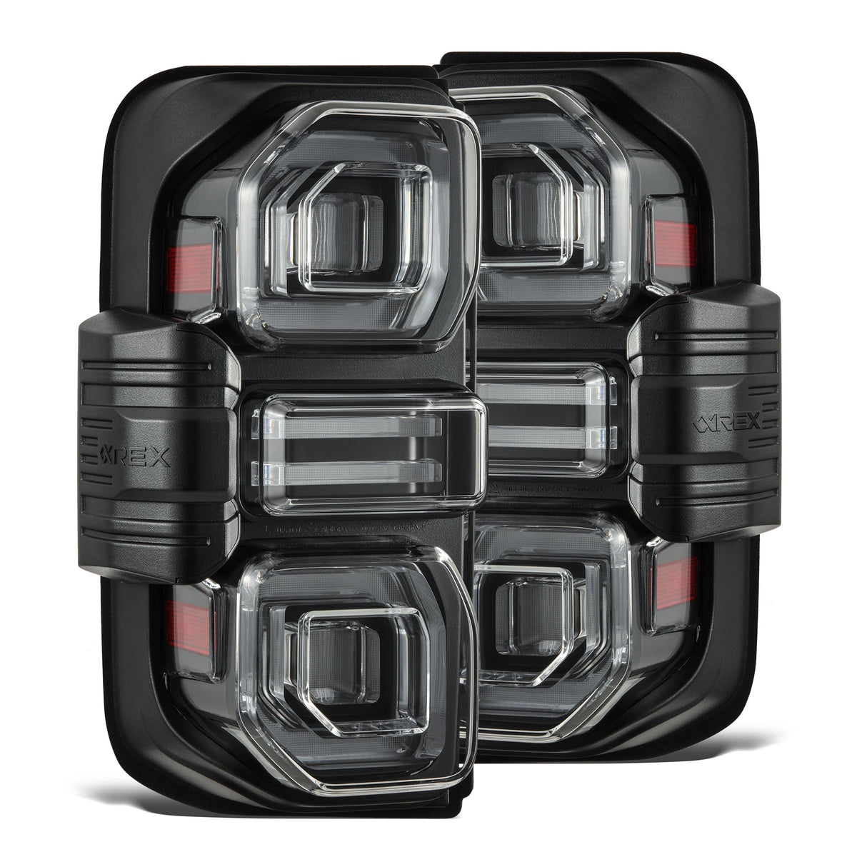 2021-2026 Ford Bronco LED Tail Lights by AlphaRex Black Clear View 1