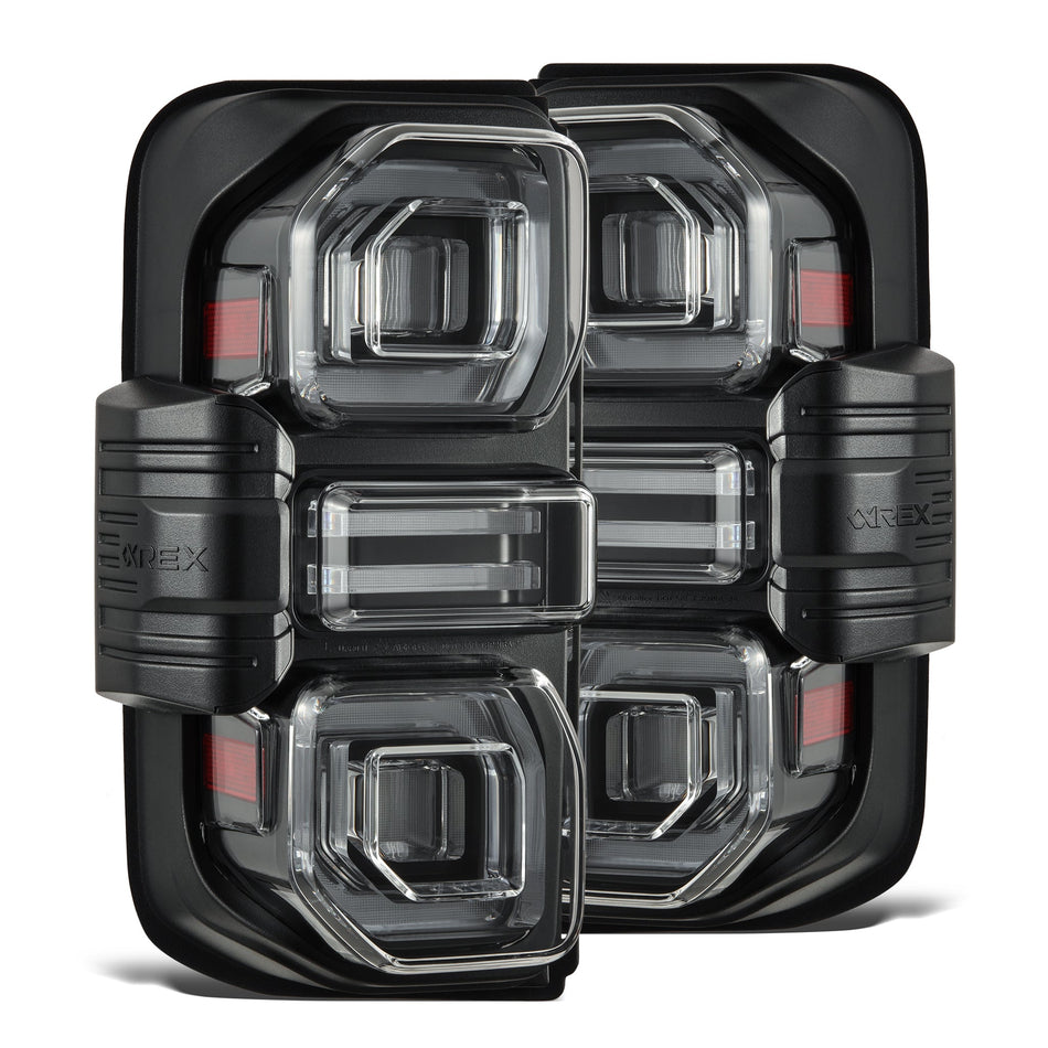 2021-2026 Ford Bronco LED Tail Lights by AlphaRex Black Clear View 1