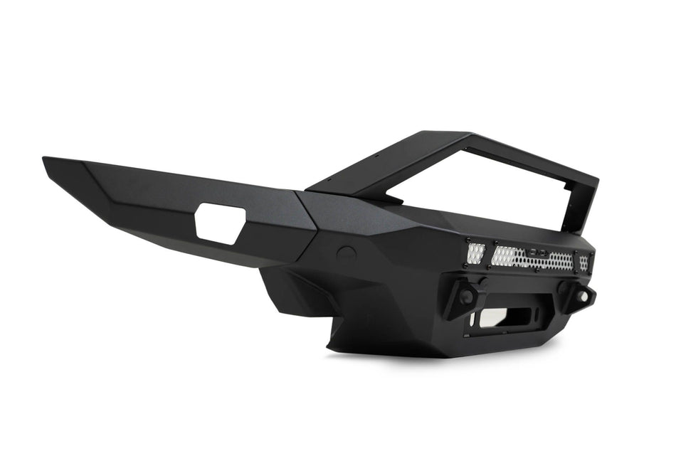 DV8 Offroad FBBR-07 MTO V2 front bumper rear-angle product shot showing mounting brackets – 2021-2026 Ford Bronco
