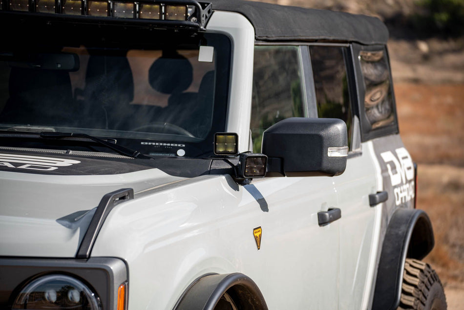 2021-2026 Ford Bronco A-Pillar Dual Light Pod Drop Mounts | DV8 Offroad