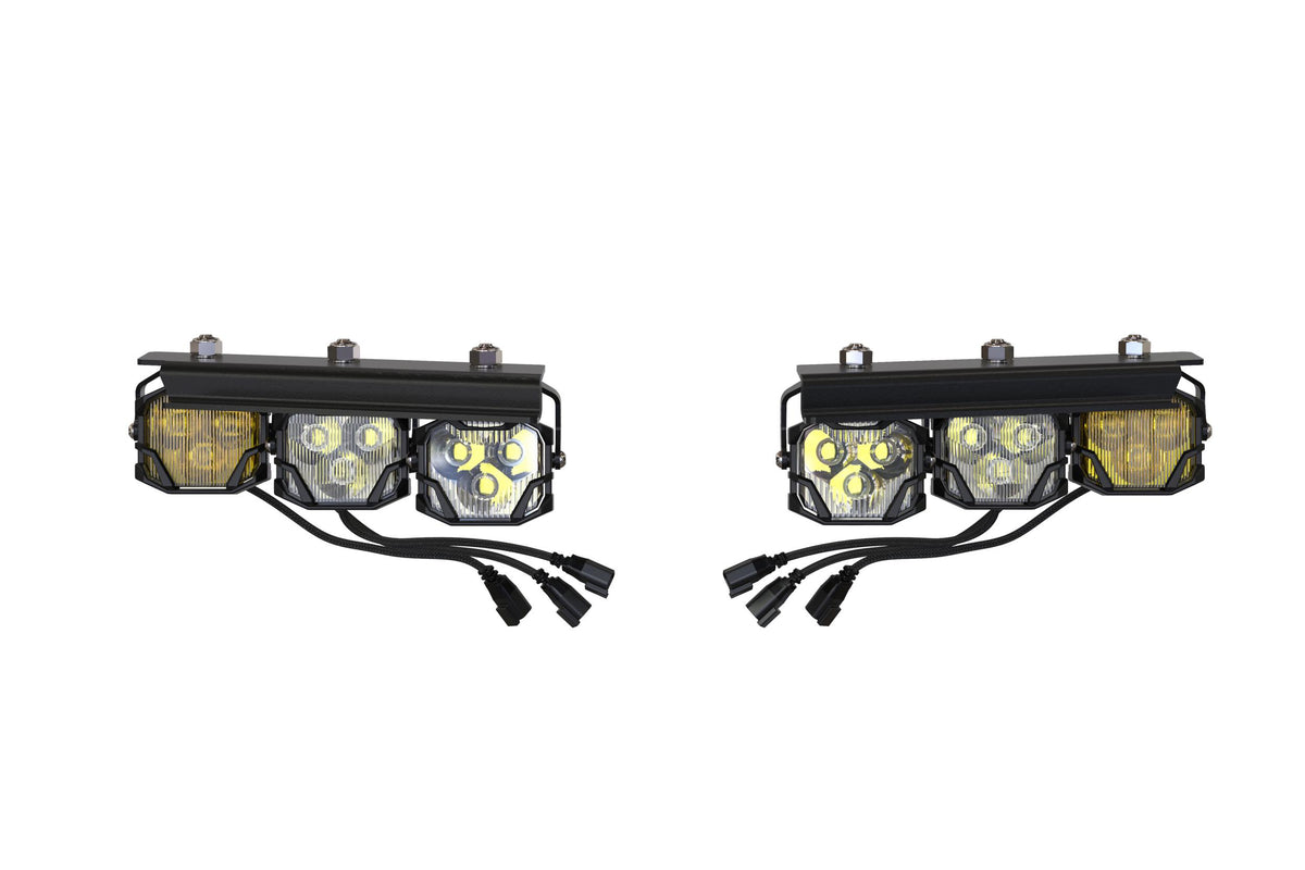 Morimoto 4Banger Triple Fog Kit brackets and wiring harness 2021-2026 Ford Bronco