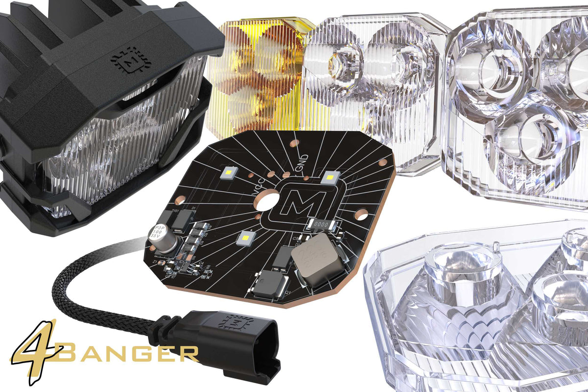 Morimoto 4Banger Triple Fog Light Brackets side view 2021-2026 Ford Bronco