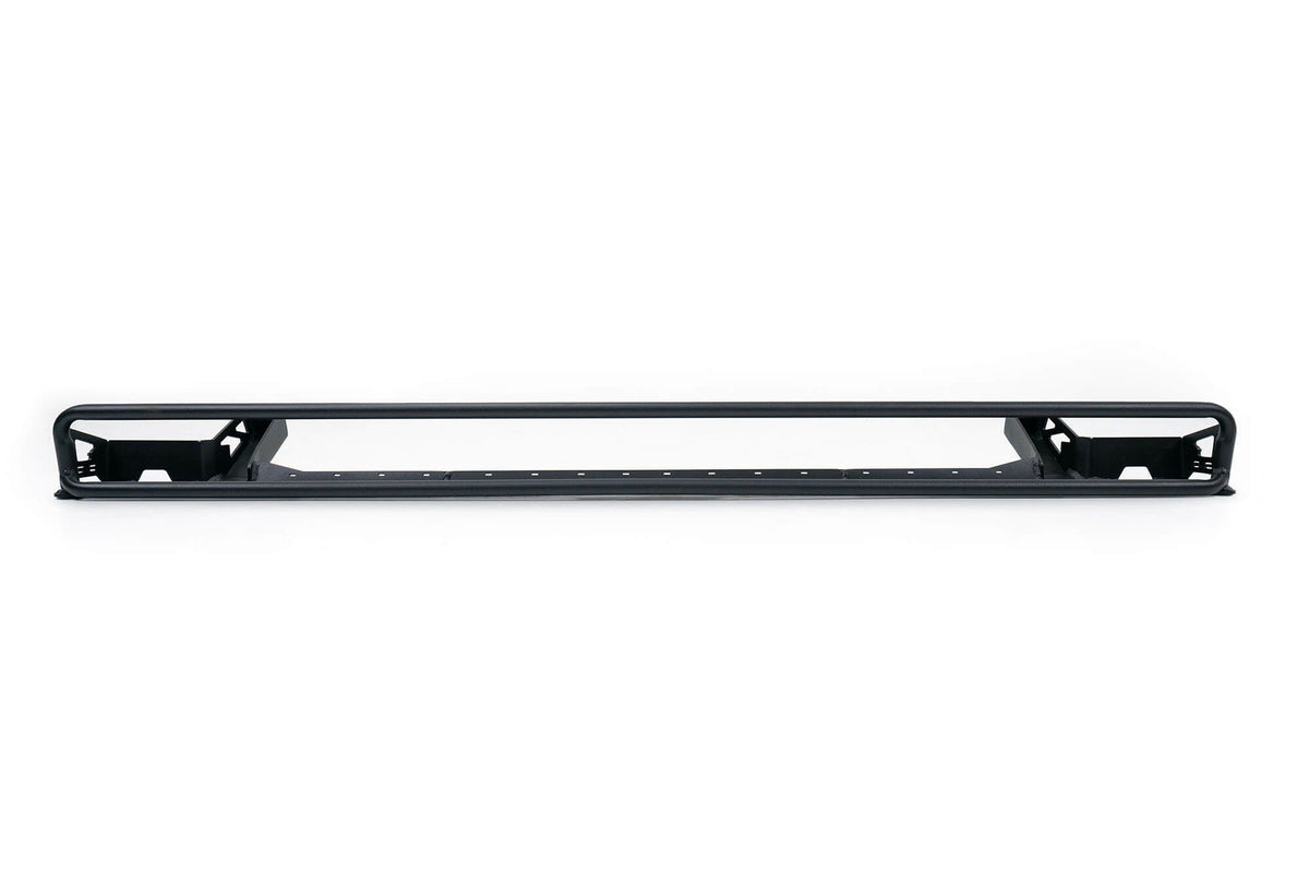 DV8 Offroad 52-inch straight LED light bar windshield mount black powder coat product shot showing full bracket assembly for 2021-2026 Ford Bronco