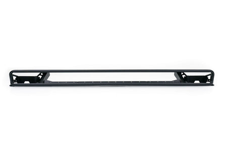 DV8 Offroad 52-inch straight LED light bar windshield mount black powder coat product shot showing full bracket assembly for 2021-2026 Ford Bronco
