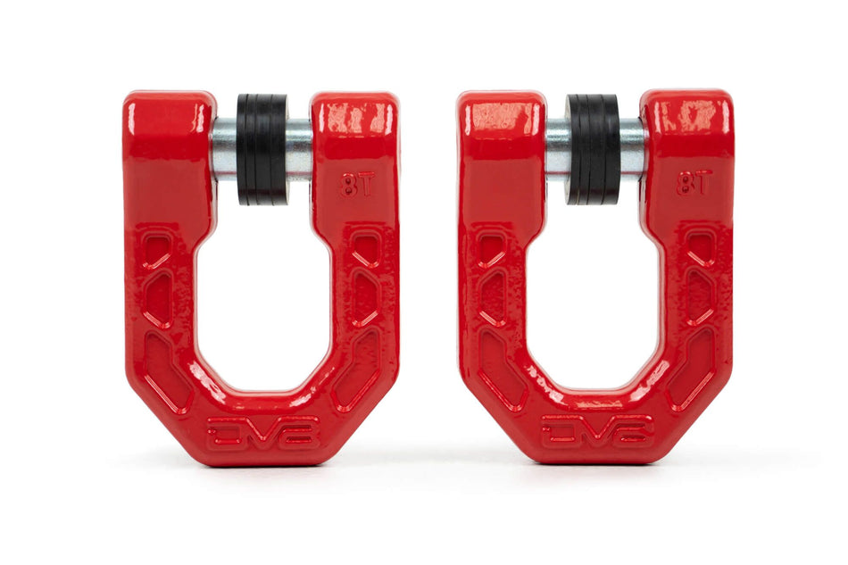 DV8 Offroad Elite Series D-Ring Shackles, Pair | Red