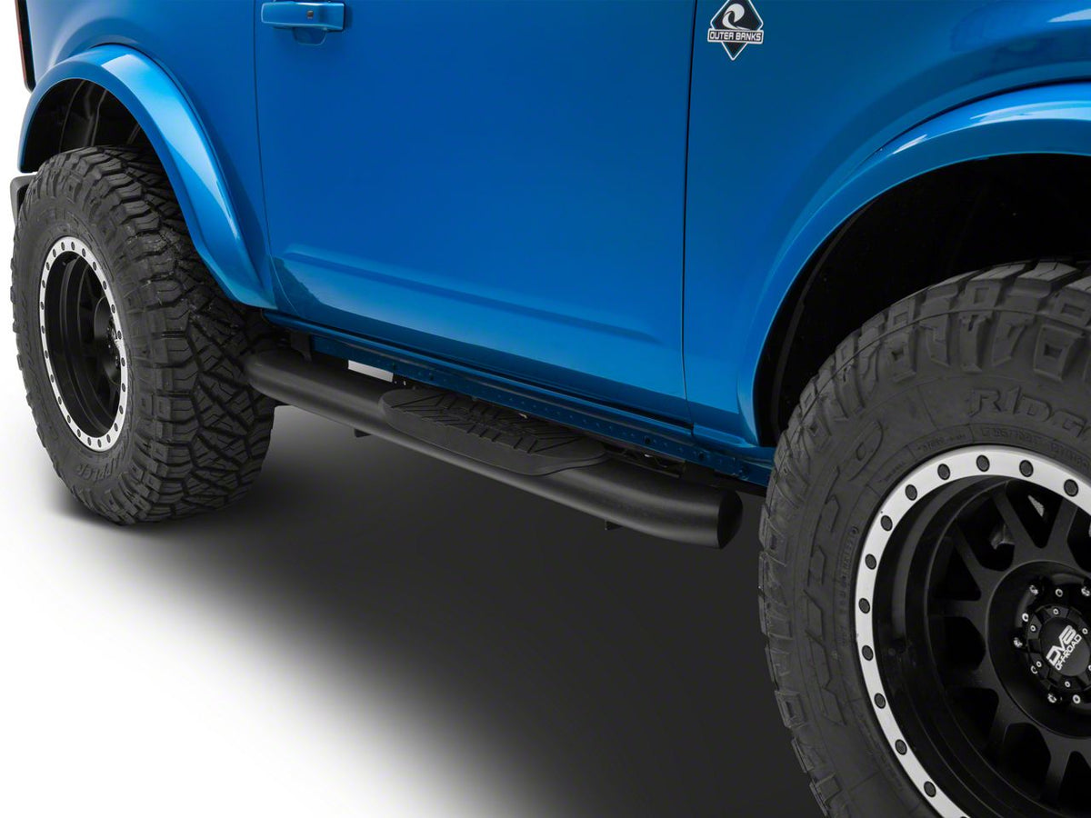 RedRock 5-Inch Oval Bent End Side Step Bars - Black for Ford Bronco - view 3
