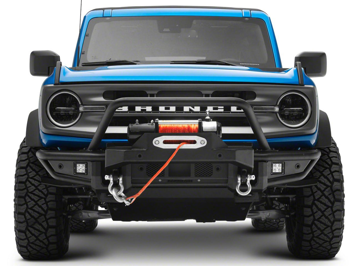 RedRock HD Tubular Front Winch Mount Bumper with LED Fog Lights and Skid Plate for Ford Bronco - view 6