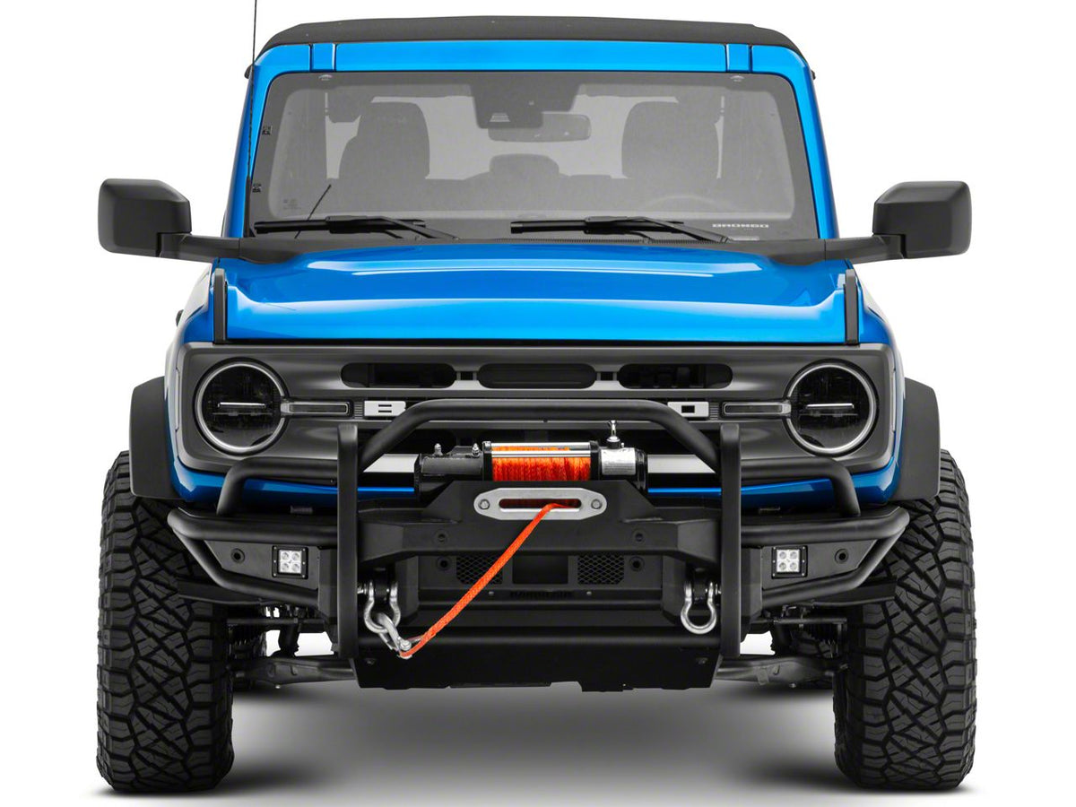 RedRock HD Tubular Front Winch Mount Bumper with LED Fog Lights, Grille Guard and Skid Plate for Ford Bronco - view 5