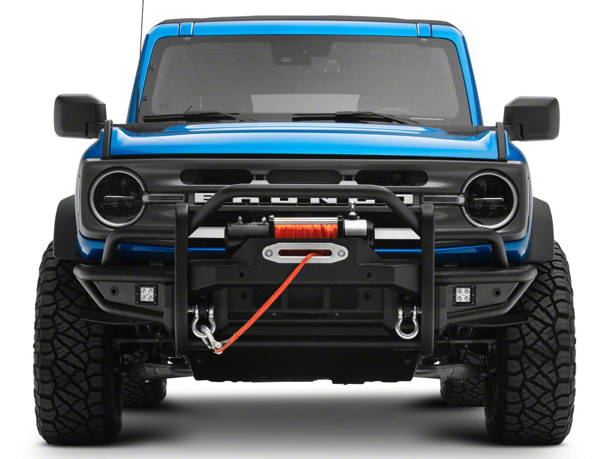 RedRock HD Tubular Front Winch Mount Bumper with LED Fog Lights, Grille Guard and Skid Plate for Ford Bronco - view 6
