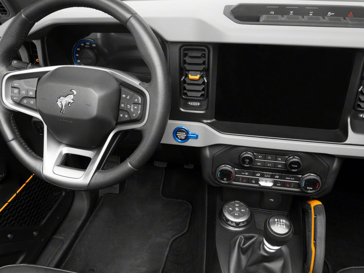 RedRock Billet Start-Stop Button Cover - Blue for Ford Bronco - view 3