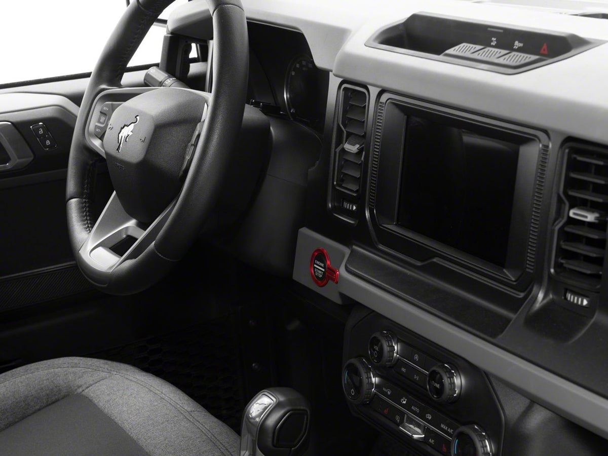 RedRock Billet Start-Stop Button Cover - Red for Ford Bronco - view 3