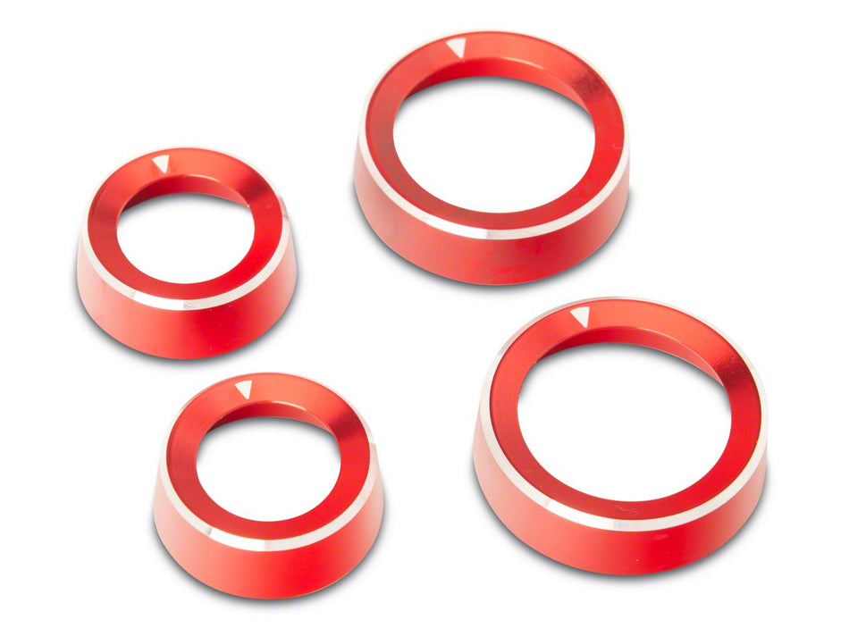 RedRock Billet 4-Piece Console Switch Cover Set - Red for Ford Bronco - view 4