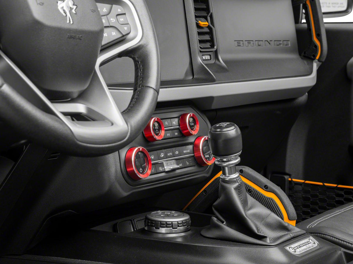 RedRock Billet 4-Piece Console Switch Cover Set - Red for Ford Bronco - view 3