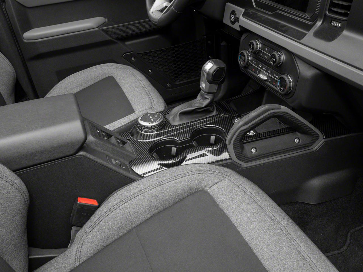 RedRock Center Console Cover Trim - Carbon Fiber Look for Automatic Transmission for Ford Bronco - view 2