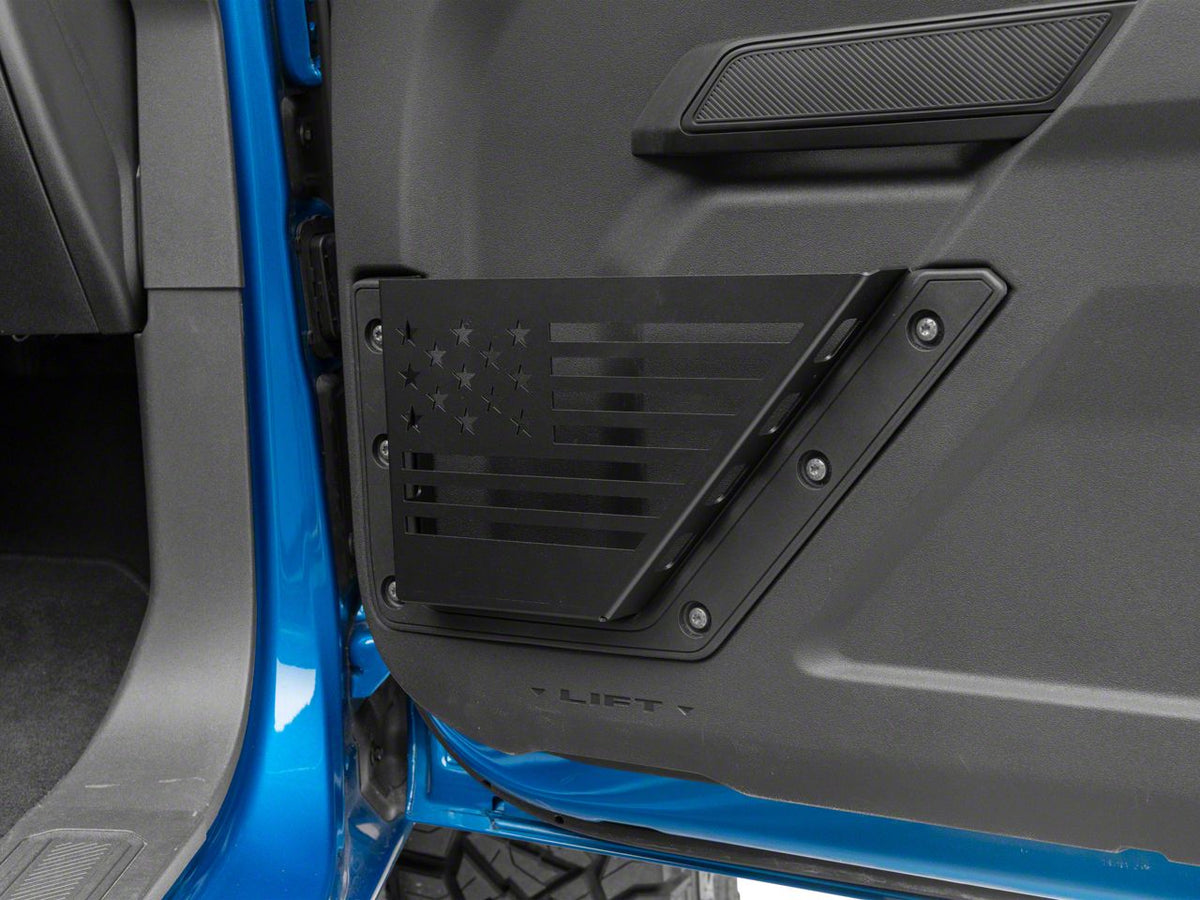 RedRock Aluminum Front Door Storage Panel with Flag Cutout for Ford Bronco - view 2