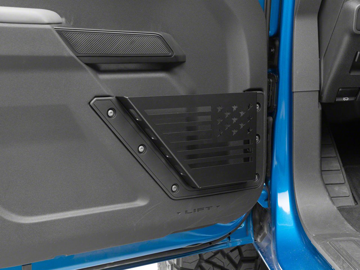 RedRock Aluminum Front Door Storage Panel with Flag Cutout for Ford Bronco - view 3