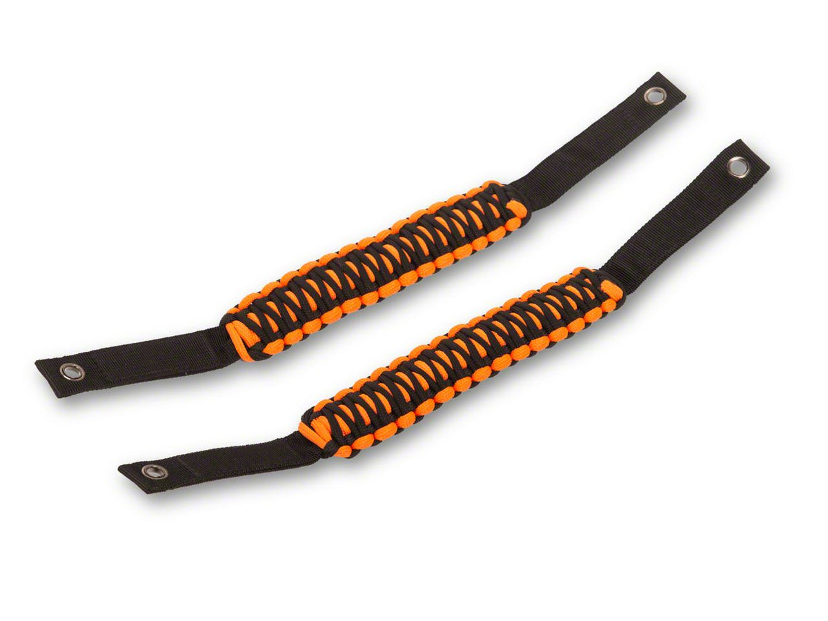 RedRock Paracord Grab Handles with Flag Logo - Front - Orange for Ford Bronco - view 6