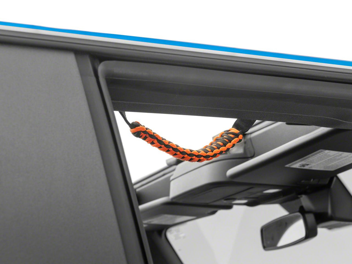 RedRock Paracord Grab Handles with Flag Logo - Front - Orange for Ford Bronco - view 3
