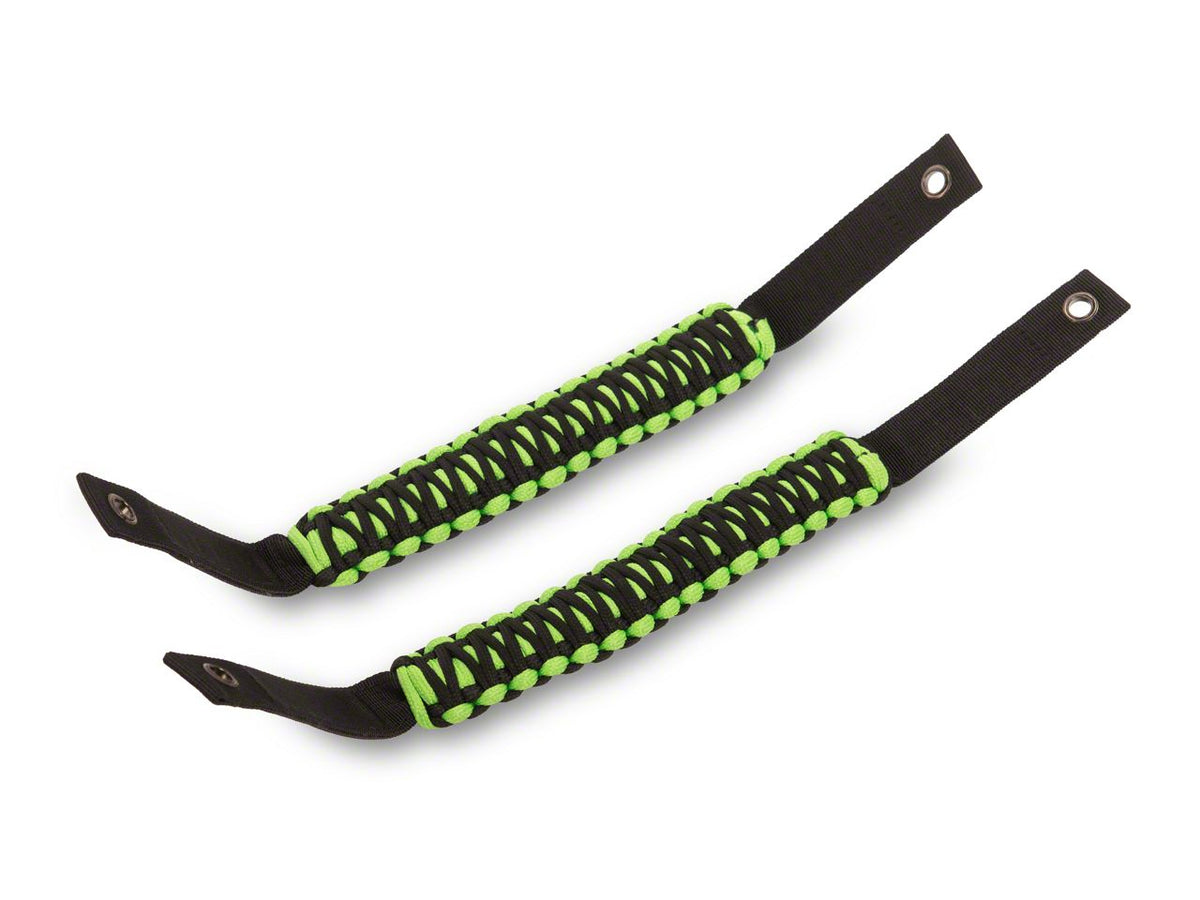 RedRock Paracord Grab Handles with Flag Logo - Front - Green for Ford Bronco - view 6