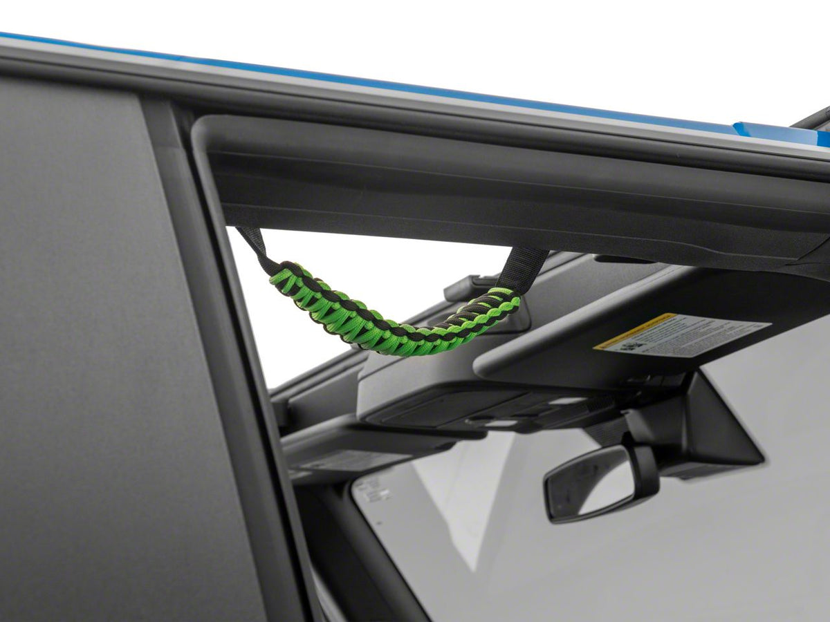 RedRock Paracord Grab Handles with Flag Logo - Front - Green for Ford Bronco - view 3