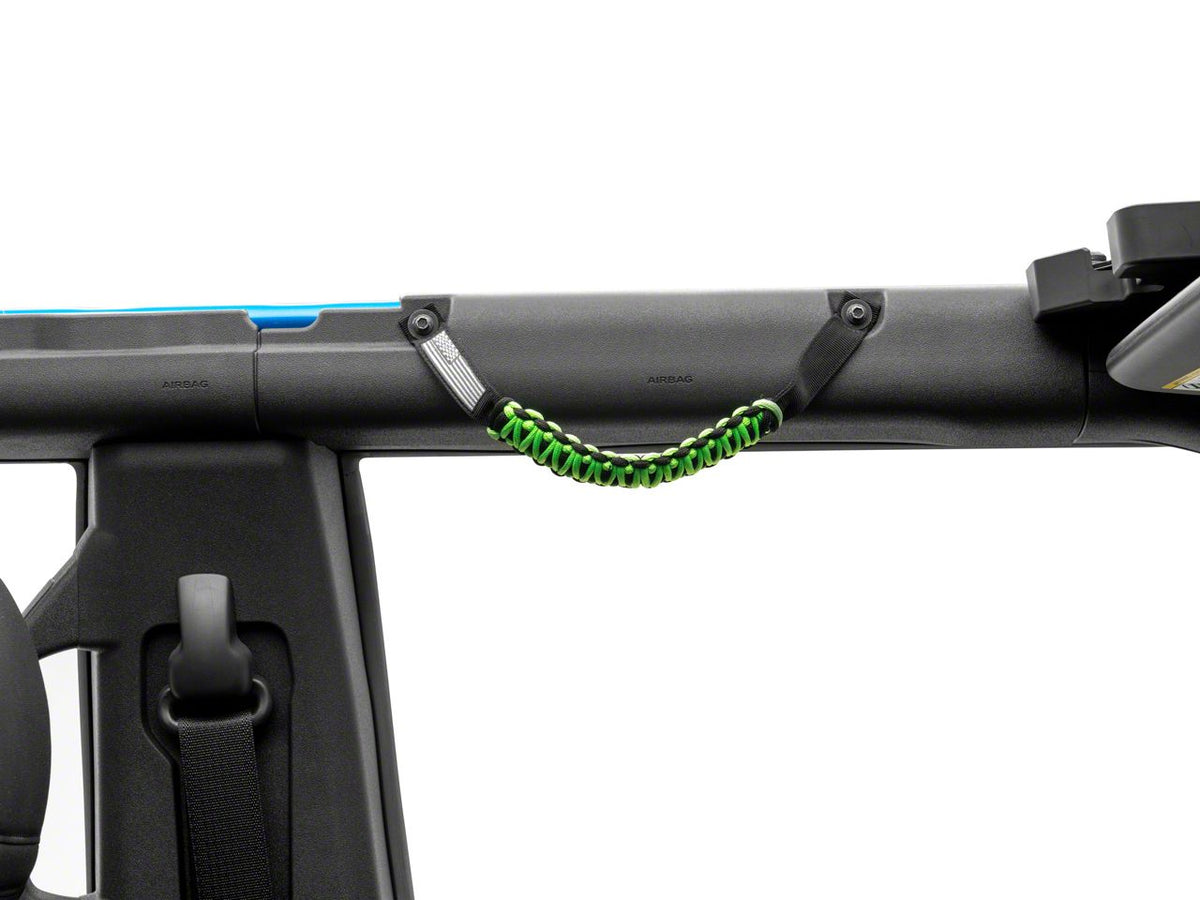 RedRock Paracord Grab Handles with Flag Logo - Front - Green for Ford Bronco - view 4