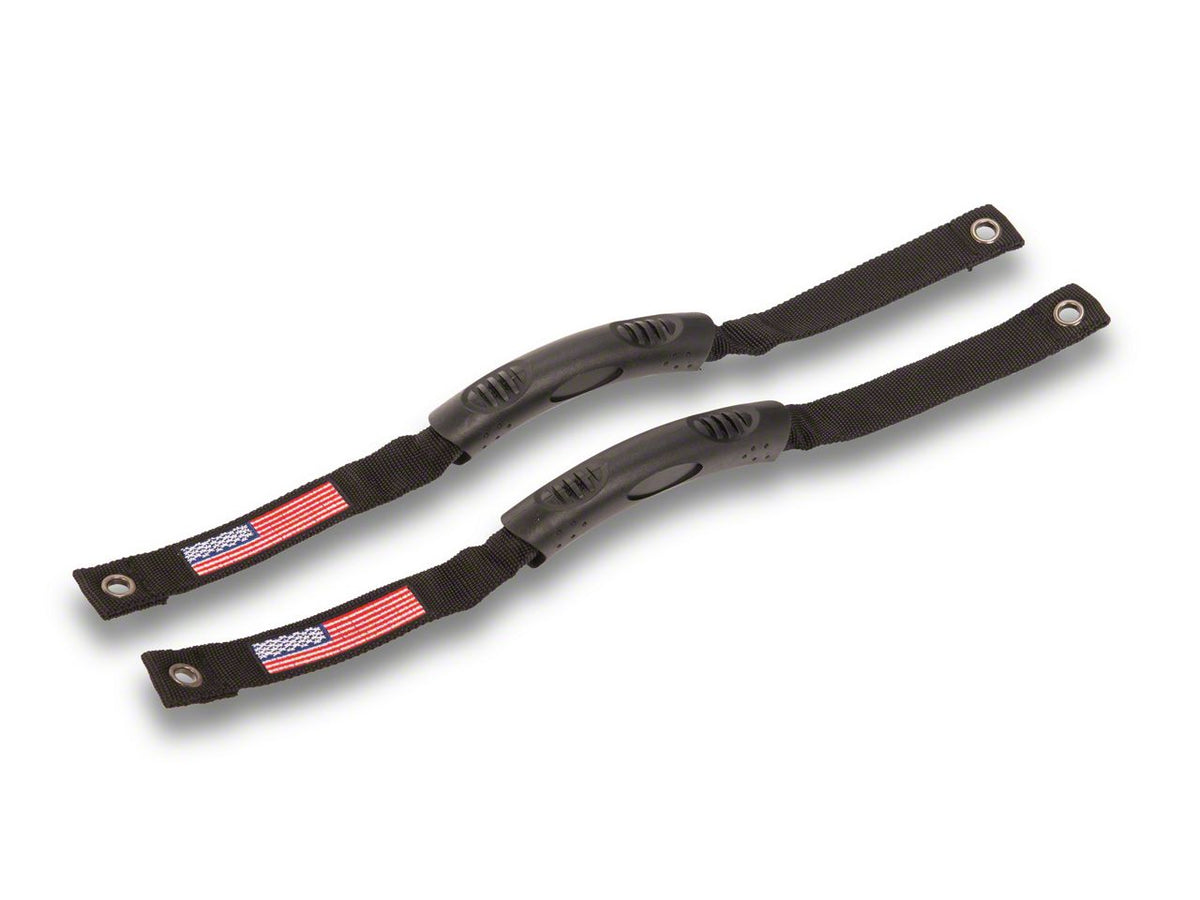 RedRock Grab Handles with Flag Logo - Front - Black for Ford Bronco - view 5