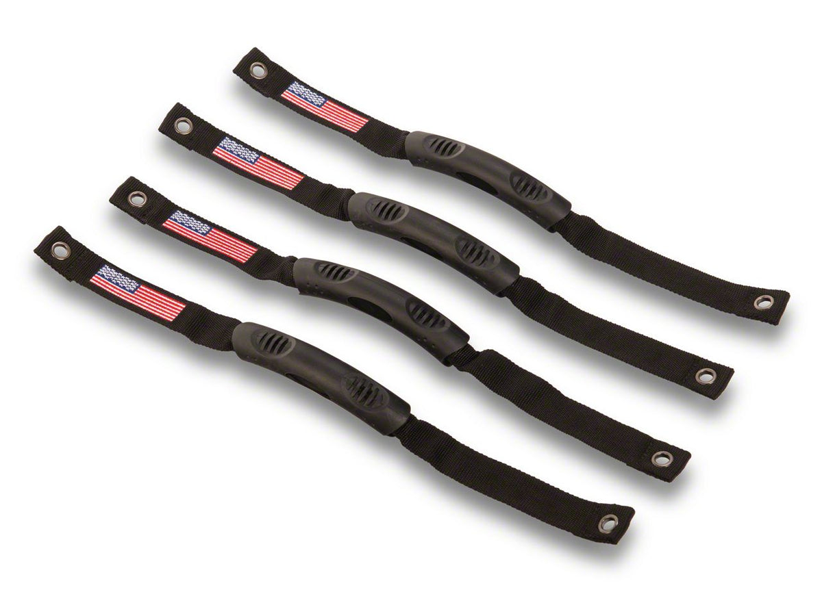 RedRock Grab Handles with Flag Logo - Front and Rear - Black for Ford Bronco - view 5