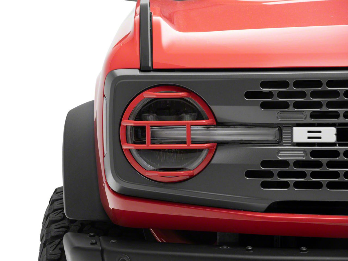 RedRock Off-Road Headlight Guards - Red for Ford Bronco - view 3