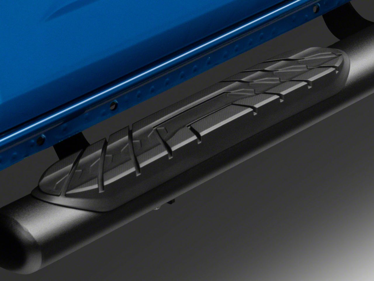 2021-2026 Ford Bronco 4-Door Oval Straight Side Step Bars - Light Textured Black | Barricade