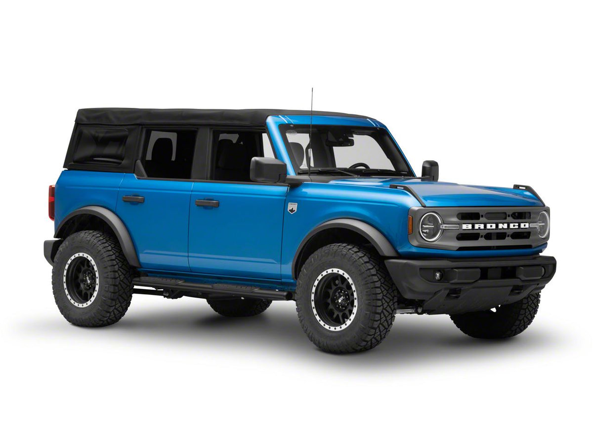 2021-2026 Ford Bronco 4-Door Oval Straight Side Step Bars - Light Textured Black | Barricade