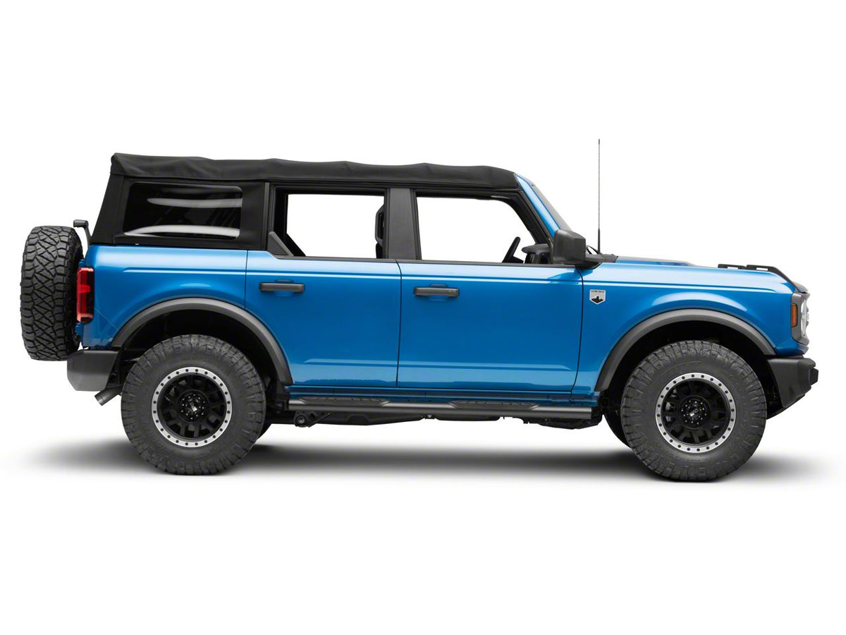 2021-2026 Ford Bronco 4-Door Oval Straight Side Step Bars - Light Textured Black | Barricade