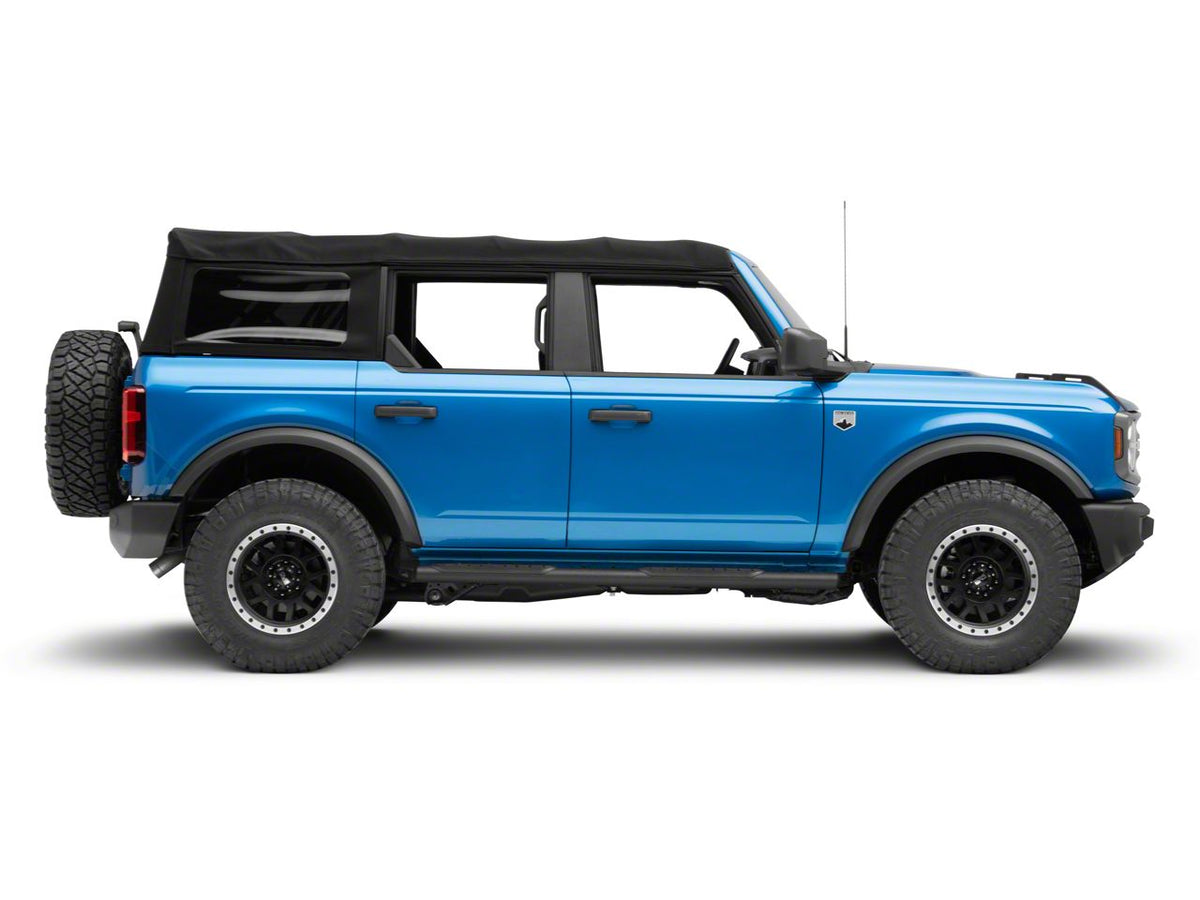 2021-2026 Ford Bronco 4-Door Oval Straight Side Step Bars - Heavy Textured Black | Barricade