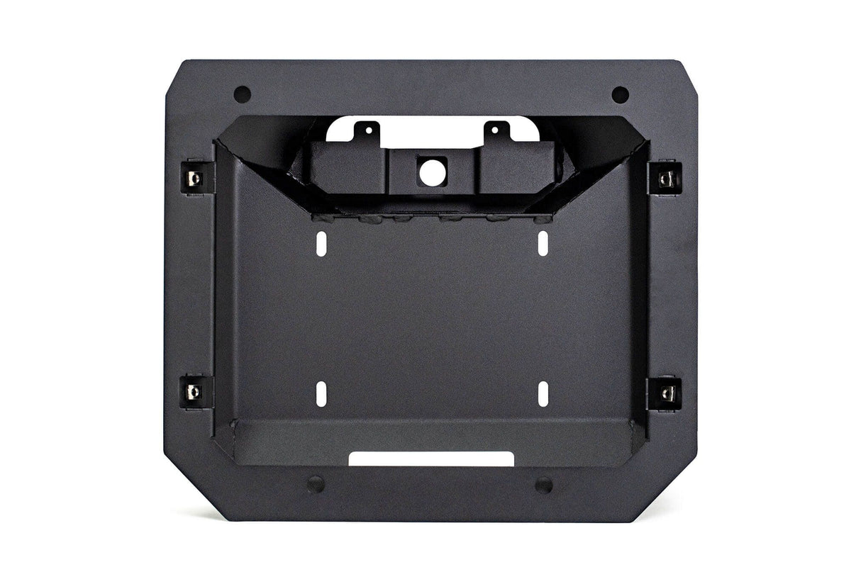 Steel spare tire delete for the Ford Bronco on white background showing the opposite side of it