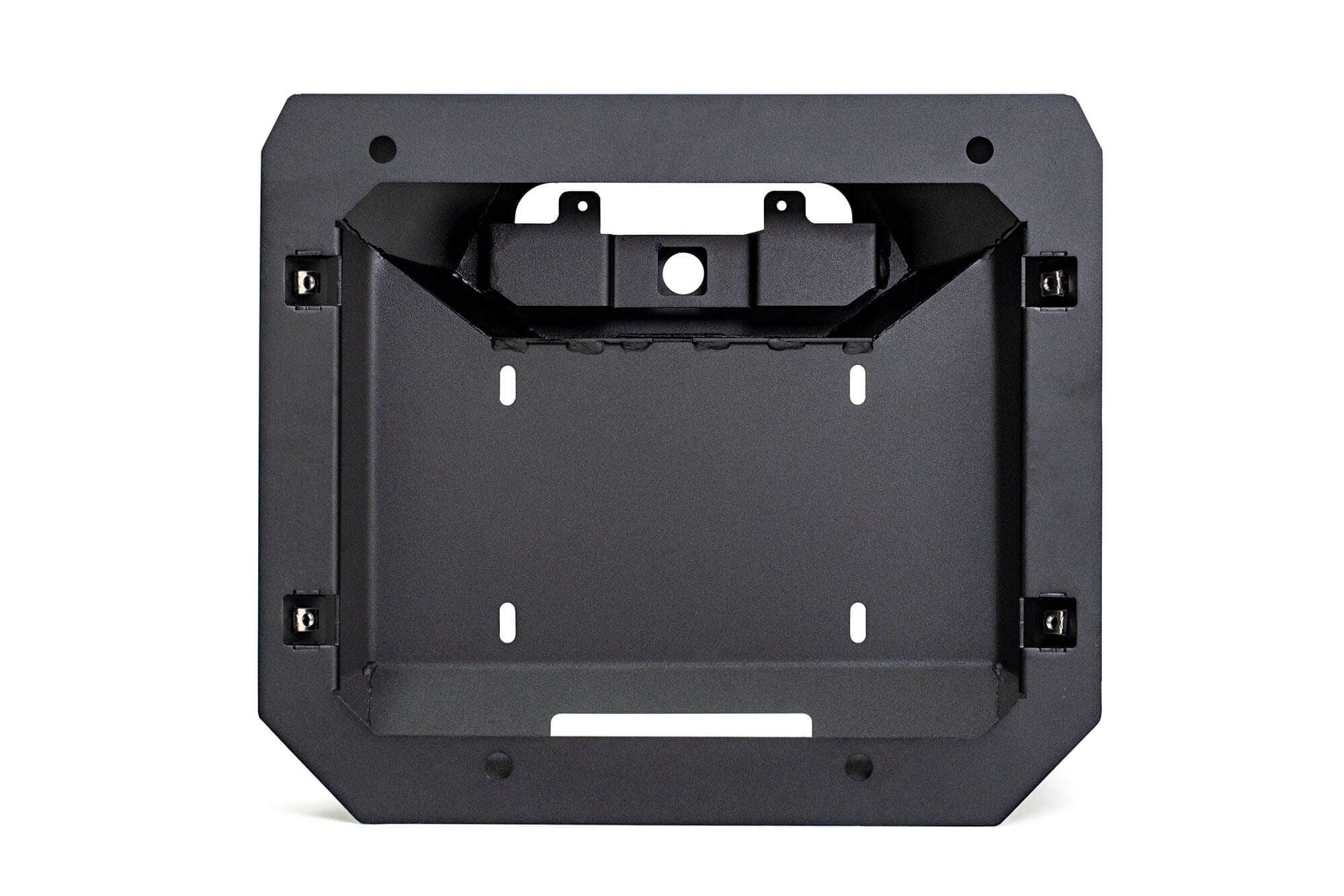 Steel spare tire delete for the Ford Bronco on white background showing the opposite side of it