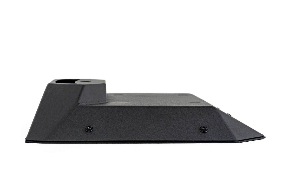 Steel spare tire delete for the Ford Bronco on white background with it laying flat 