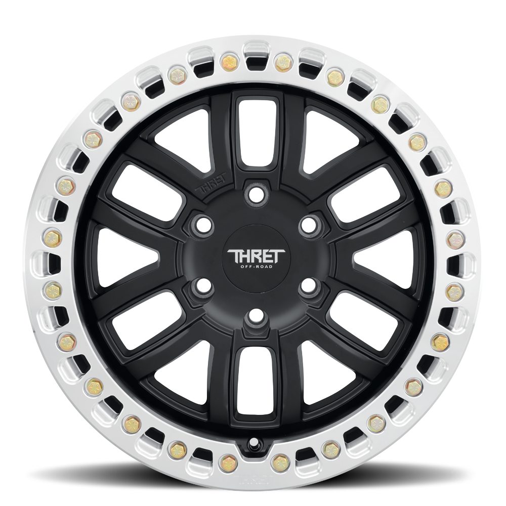 2021-2026 Ford Bronco 17x9 Beadlock Wheel - THRET Offroad Maze 602 Matte Black/Machined Face View