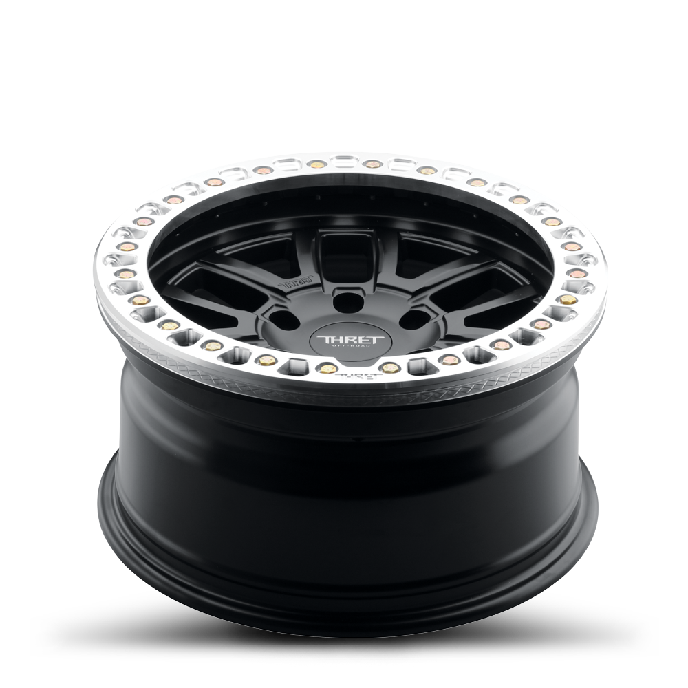 2021-2026 Ford Bronco 17x9 Beadlock Wheel - THRET Offroad Maze 602 Matte Black/Machined Angle View