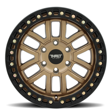 2021-2026 Ford Bronco 17x9 Beadlock Wheel - THRET Offroad Maze 602 Bronze Face View
