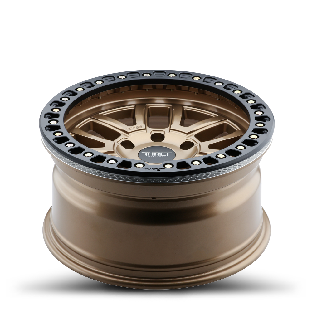 2021-2026 Ford Bronco 17x9 Beadlock Wheel - THRET Offroad Maze 602 Bronze Angle View
