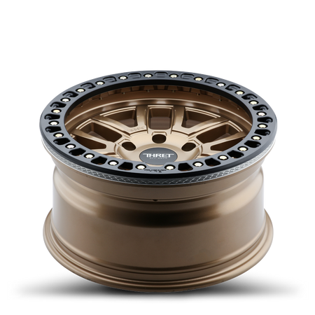 2021-2026 Ford Bronco 17x9 Beadlock Wheel - THRET Offroad Maze 602 Bronze Angle View