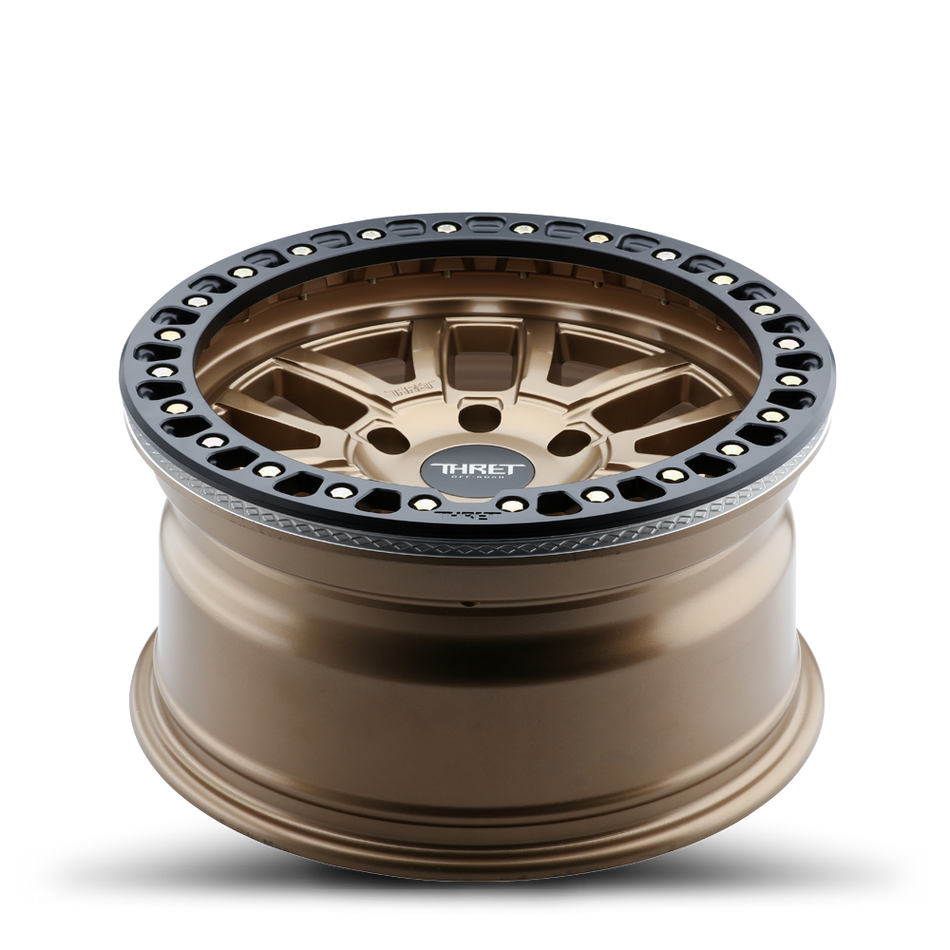 2021-2026 Ford Bronco 17x9 Beadlock Wheel - THRET Offroad Maze 602 Bronze Angle View